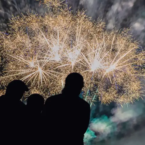 San Cassiano: fuochi d'artificio in Valle